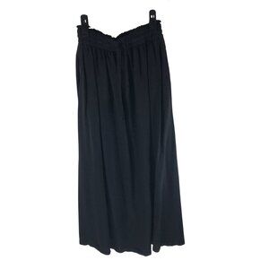 Dharma Trading Co Black Elastic Waist Maxi Skirt S/M Pull On Pockets
